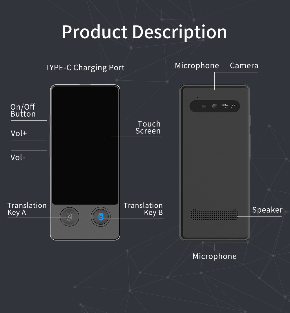 The new W12 precise offline intelligent voice translation machine offers 10 types of precise offline services for oral learning, overseas travel and foreign trade pic 14