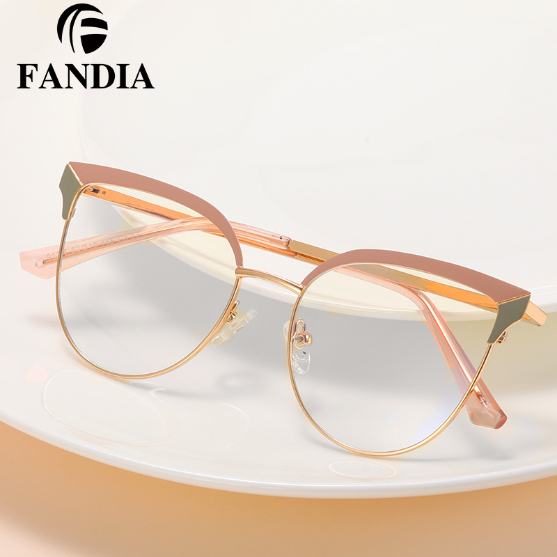 91226 transfronteriza nuevo anti-azul gafas de luz grados miopía de las mujeres Corea de moda de metal gafas redondas marco de los hombres