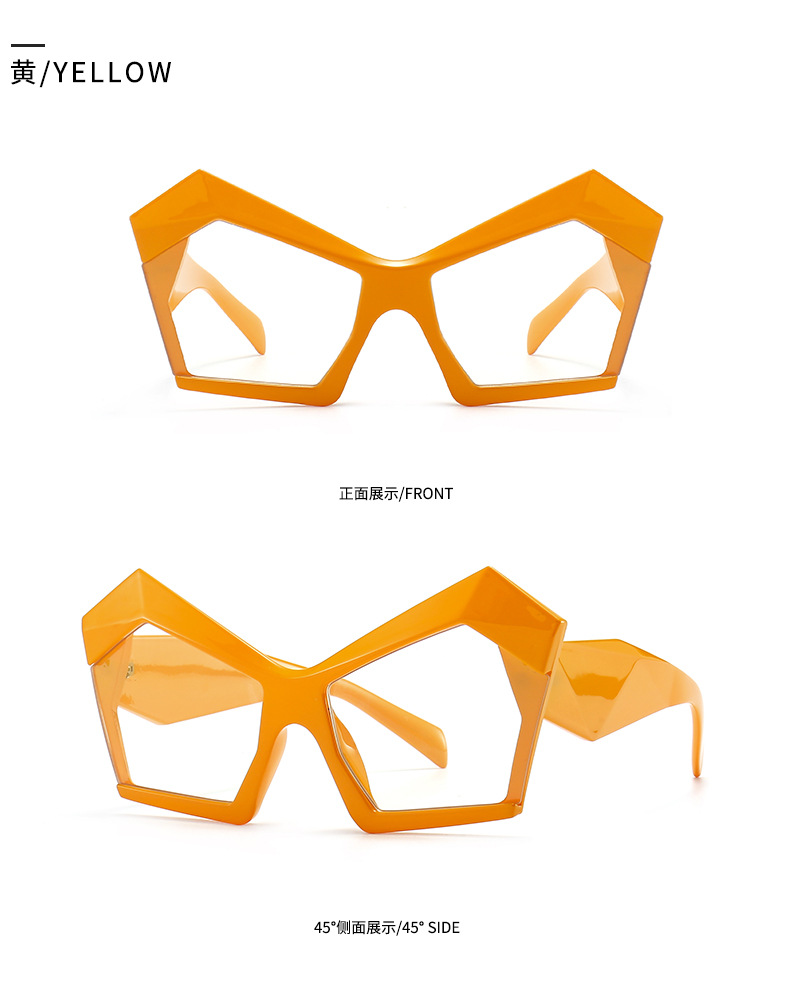 Anti-blu-ray Cat Eye Polygonal Cross-border Modern Glamour Flat Glasses display picture 7