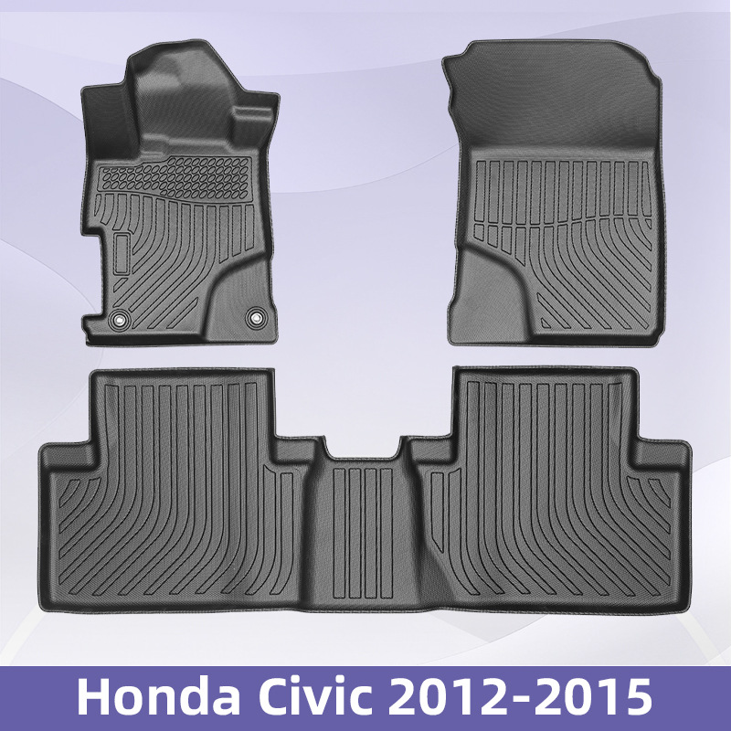 Aplicable a Honda Civic 2012 - 2015 TPE Foot Pads 3D All Weather Material Backpack Pad
