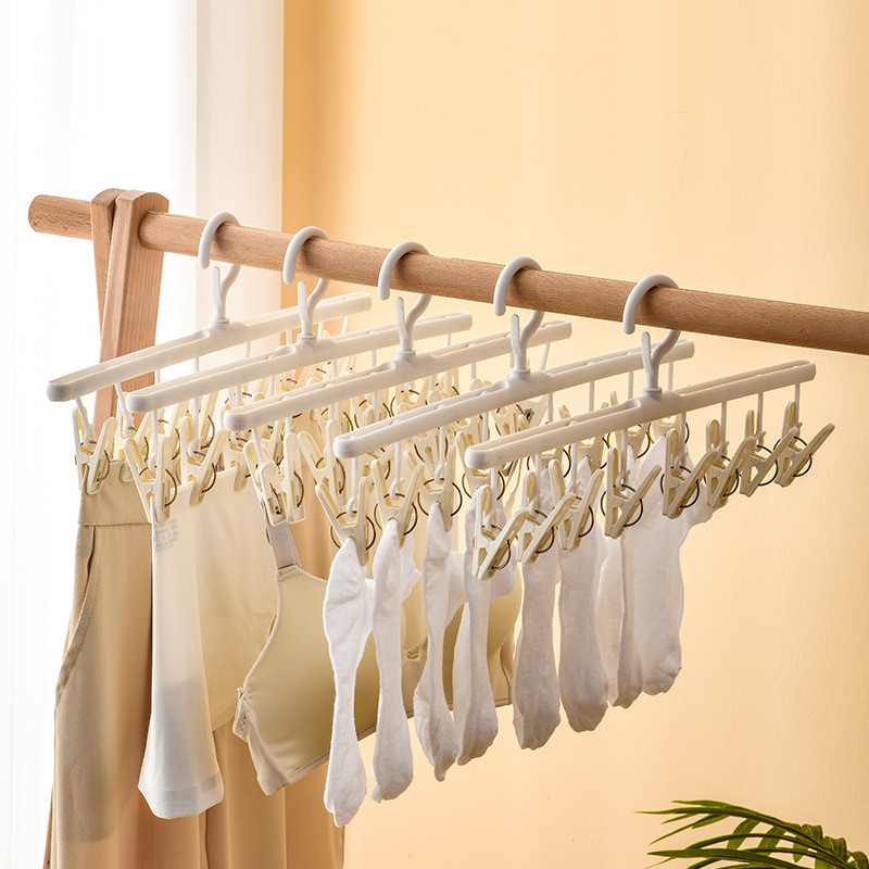 Drying socks artifact hanger multi-functional drying rack with clip student dormitory non-slip seamless socks clip household clothes drying rack