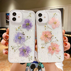 Feiyang Real Flower Phone Case Suitable for iPhone 15 Plus/14 Pro Max/12/13 mini Apple Eternal Flower