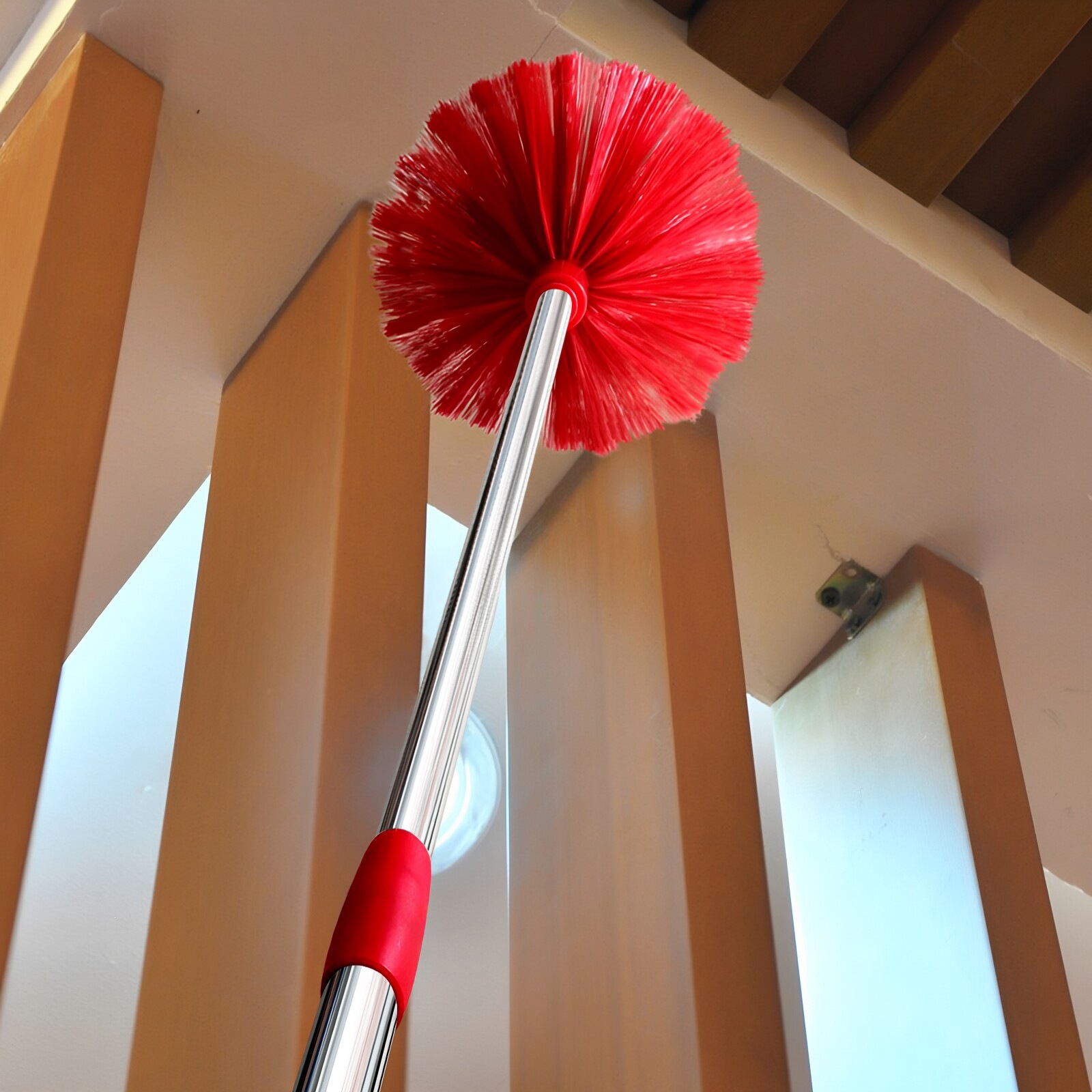 Telescopic spider web broom, long broom for ceiling and roof dust cleaning, household cleaning tool