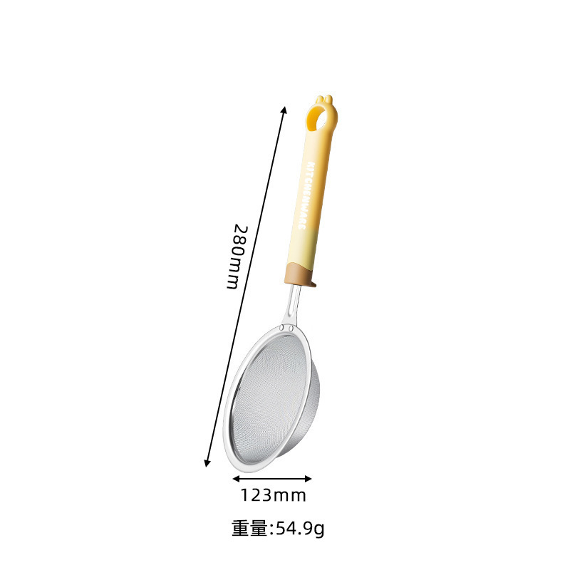 ステンレス鋼小麦粉ふるいキッチン家庭用ベーキングフィルター粉砂糖ふるいジュース豆乳 PP ハンドルスラグフィルター漏れ|undefined