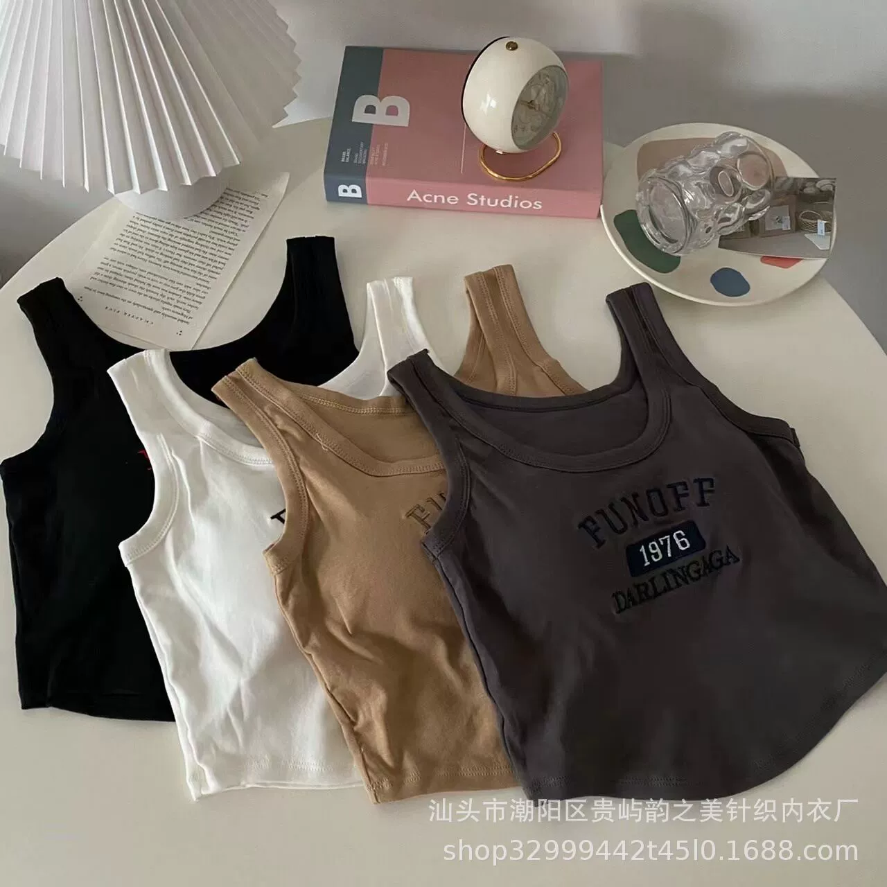Ретро осенний облегающий топ с чашечками и надписями, американский стиль, для маленького жилета, красивая спина