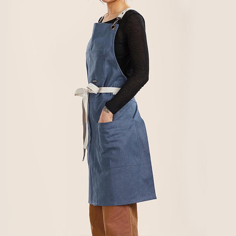 Delantal de lona de Amazon transfronterizo dobladillo dividido ropa de trabajo para hombres y mujeres herramientas de jardinería floral delantal al por mayor personalizado