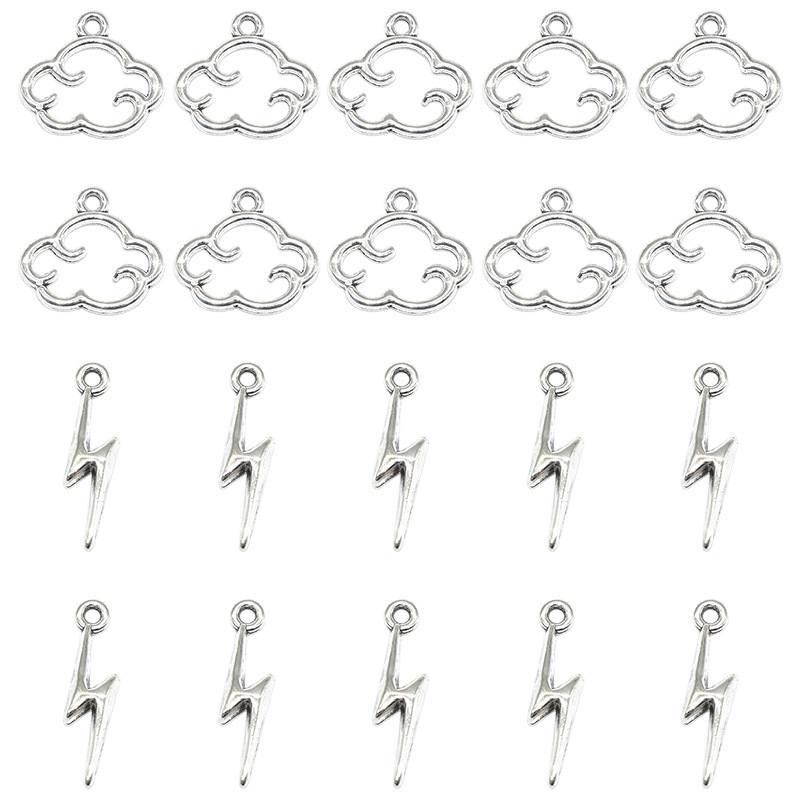 DIY alloy jewelry accessories hollow cloud lightning pendant clothing bracelet necklace earrings pendant cross-border hot sale
