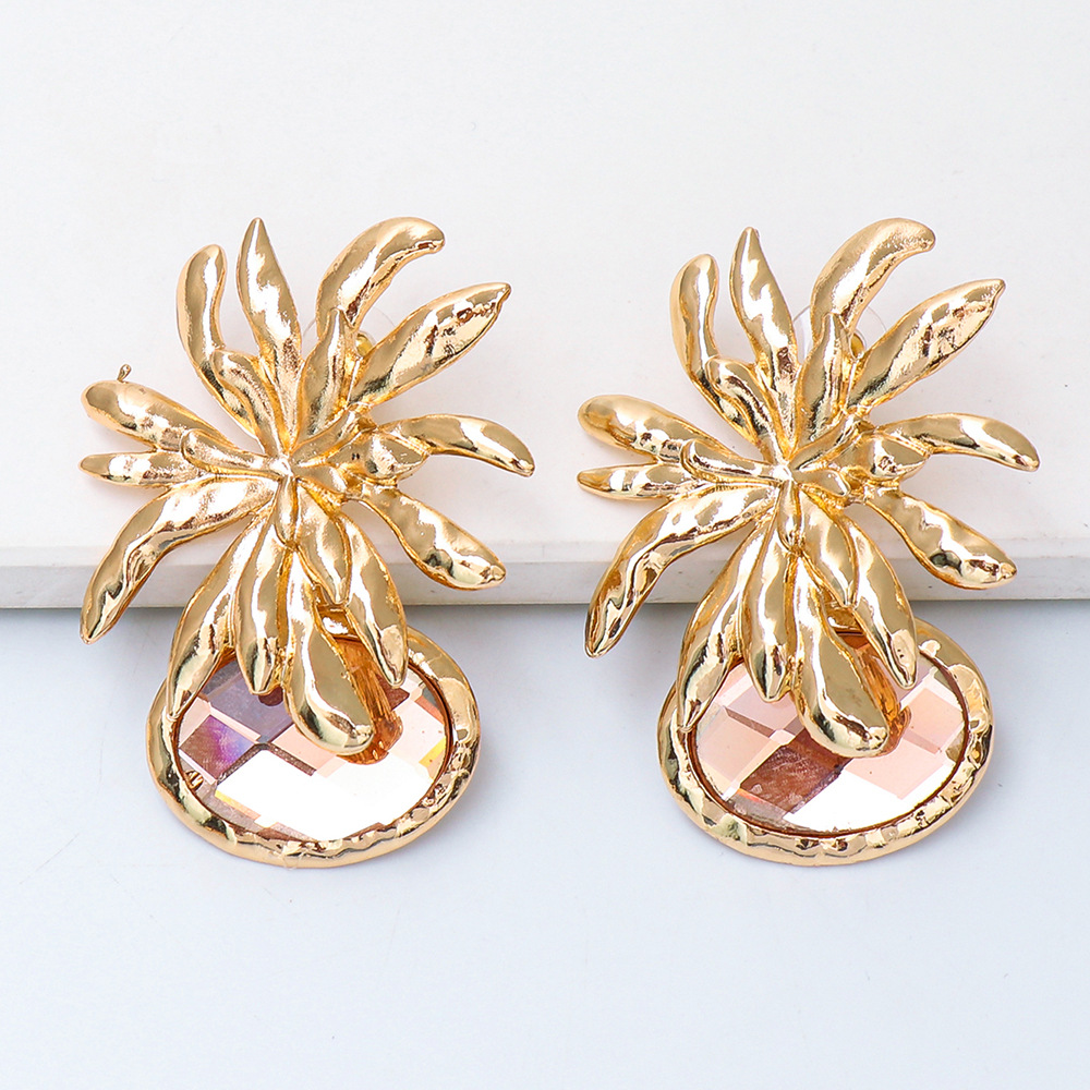 Wholesale Jewelry Flower Color Diamond Pendant Earrings Nihaojewelry display picture 16