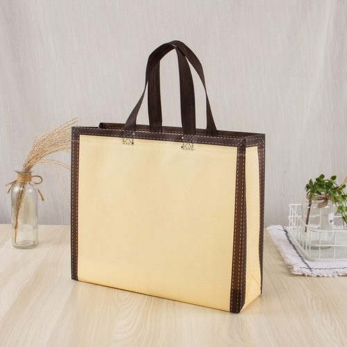Non-woven bag promotional logo large coated clothing store shopping bag advertising thickened shopping tote bag