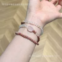 Qiao En Натуральный родохрозит Белый кристалл Розовый кварц Pixiu Love Peach Blossom Fortune Attracting SF Direct Crystal Браслет.