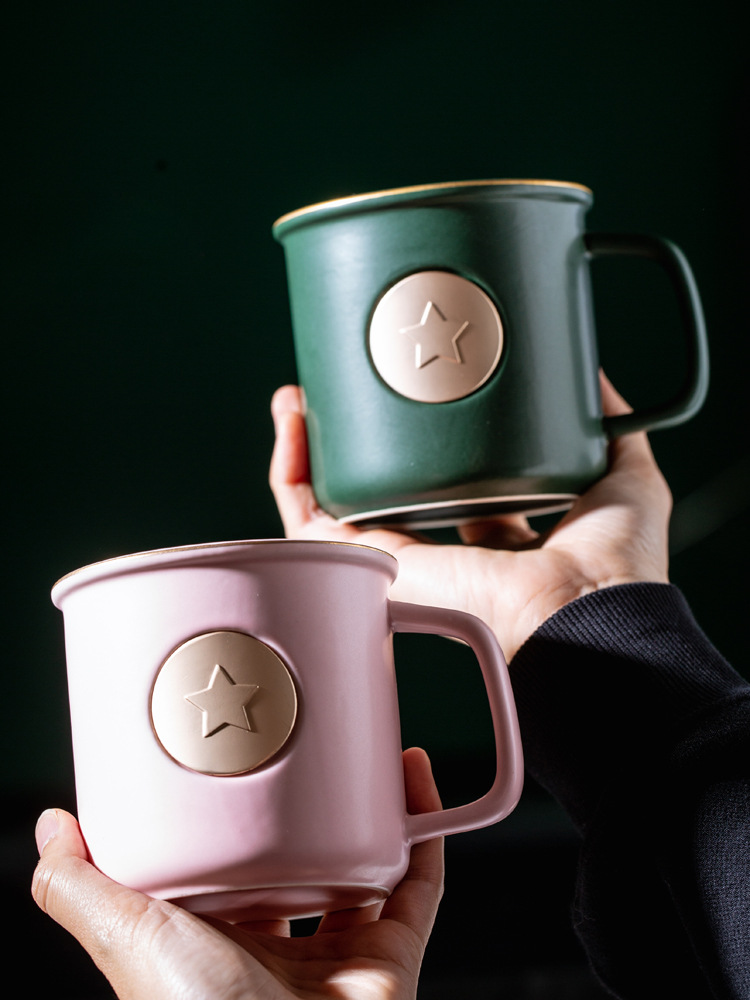 Taza de esmalte de bronce original, taza de cerámica, taza de café, taza de agua, logotipo impreso publicitario