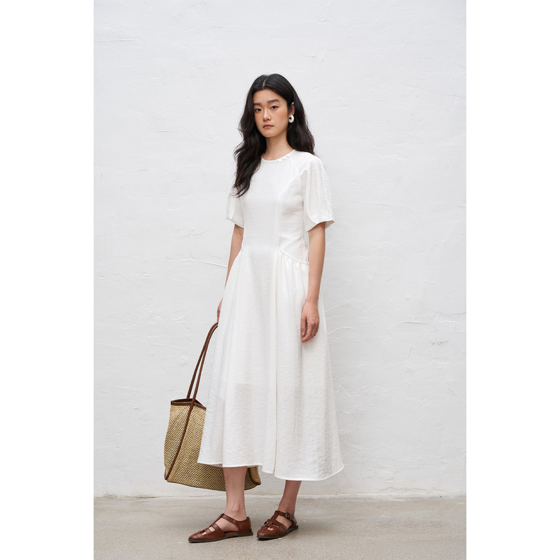 [Special Offer, No Refunds or Exchanges] Original Price 195 Yuan, French-Style Backless Waist-Cinching Hand-Beaded Dress for Women, Summer 252238