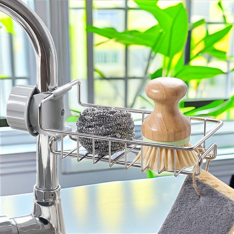 Faucet Rack Kitchen Household Faucet Sink Drain Rack Drain Rack Stainless Steel Sink Rack
