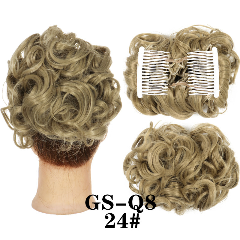 Transfronterizos europeos y estadounidenses rizos brotes de cabello al por mayor mujeres rizos ondas chinas retro flores brotes de caballo cabello de pino peluca