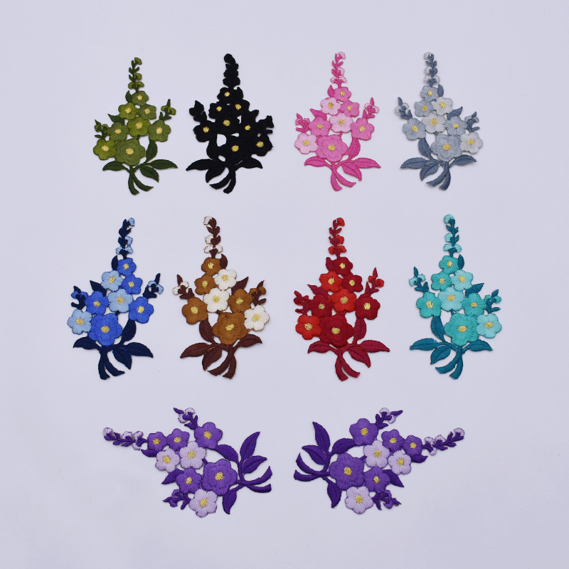 新品 民族风刺绣布贴牡丹花背带胶补丁贴片电脑刺绣梅花 002#烫花