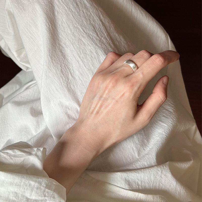 314 style plain silver brushed ring