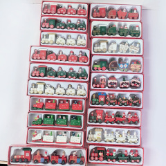 厳選クリスマス装飾品アニメ創意子供クリスマスプレゼント小汽車木製ショーウインドーデスクトップ置物