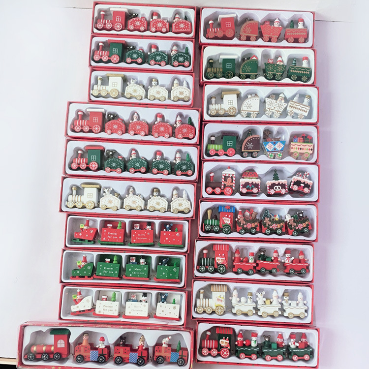 Strict selection of Christmas decorations cartoon creative children's Christmas gifts small train wooden window desktop ornaments Strict selection of Christmas decorations cartoon creative children's Christmas gifts small train wooden window desktop ornaments