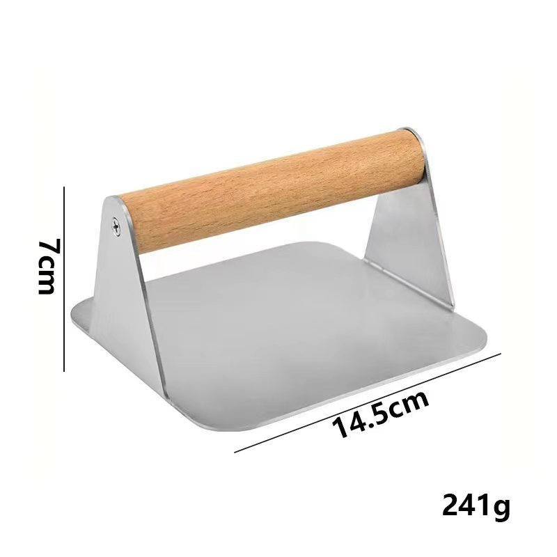 Presión de carne de roble de acero inoxidable puntual Presión de carne de hamburguesa Presión de carne cuadrada redonda Fabricante de origen