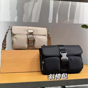 New Messenger Bag Double Flap Pocket Pants Small Square Bag Lulu Men's and Women's Same Shoulder Bag Casual Fitness Bag Spring and Summer Crossbody Bag