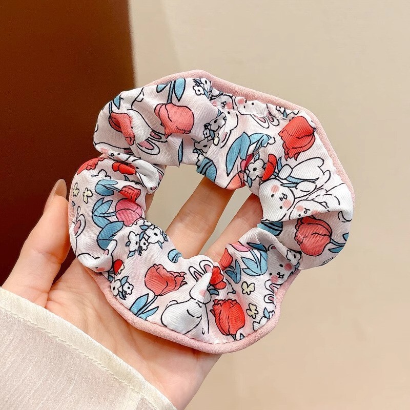 韩风高弹力蕾丝大肠发圈女耐用大方巾头饰皮筋发绳高级感头花发饰|undefined