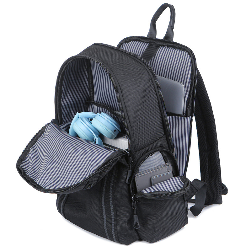 2022新款商务电脑包男 大容量双肩包时尚简约多功能背包可印logo