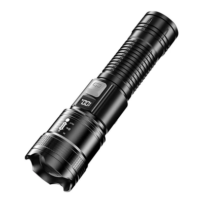 Flashlight Strong Light Rechargeable UV fənərlər - 600-mah-white-laser-wick-lcd-digital-display-type-c-fast-charging