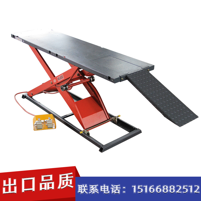 Motocicleta plataforma de mantenimiento eléctrico gran desplazamiento reparación neumática mesa elevadora Tijera