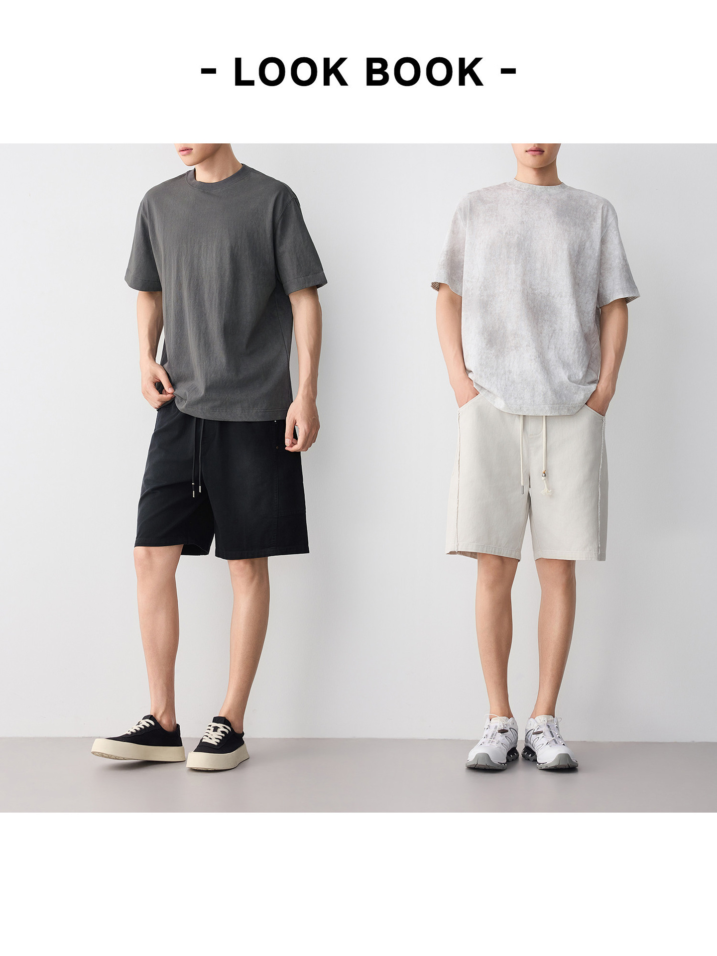 Áo thun nam tay ngắn cổ tròn chất liệu lanh cotton phong cách đường phố — màu cà phê