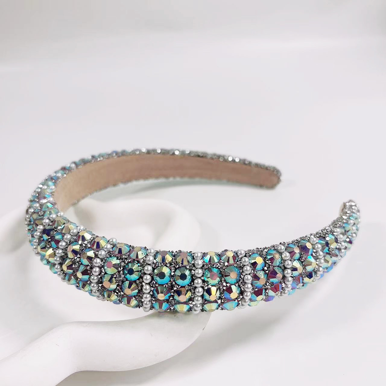 Rhinestone Material Geometric Pattern Women's Elegant Lady Geometric Rhinestone Hair Band