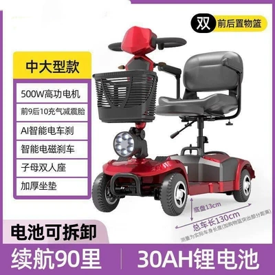 Mobility Aid Vehicle, Gift for | Qatlanan elektrik velosipedlər - double-supreme-model-30a-lithium-battery-door-to-door-delivery-installation-not-included