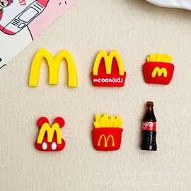 仿真食玩薯条M字母牌树脂配件diy奶油胶手机壳发夹水杯冰箱车载贴