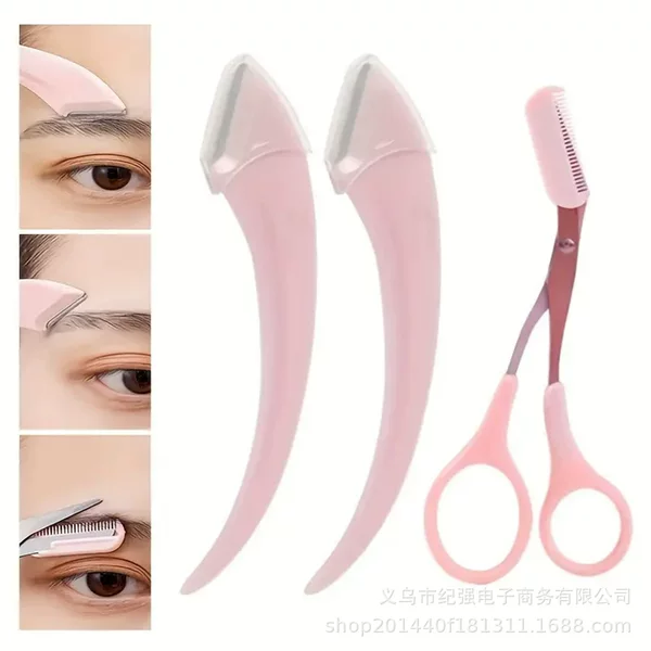 meniscus eyebrow trimming tool suit with comb eyebrow scissors eyebrow trimming scissors macro beginner women safety eyebrow trimming knife
