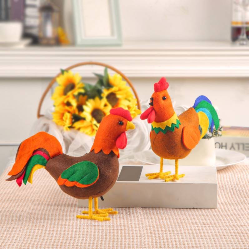 Thanksgiving turkey decoration creative simulation Rooster atmosphere decoration theme harvest season doll
