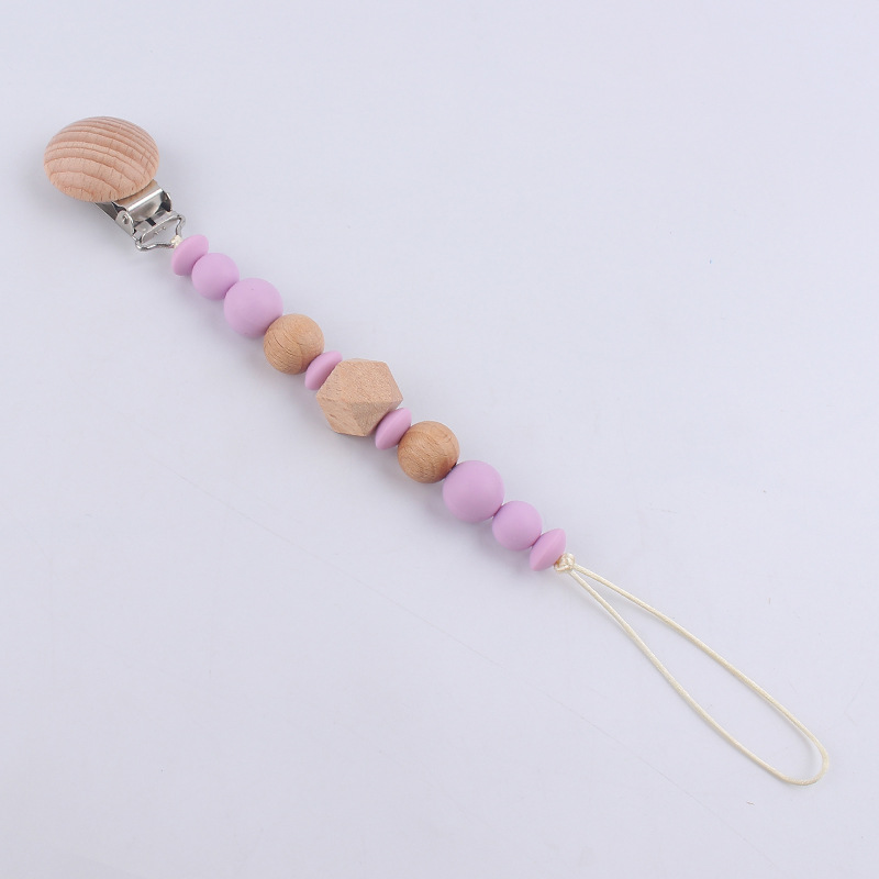 Nuevos suministros para bebés intervalo octogonal perlas Cadena de pezón calmante bebé mordedura molar Cadena de pezón cadena anti-caída