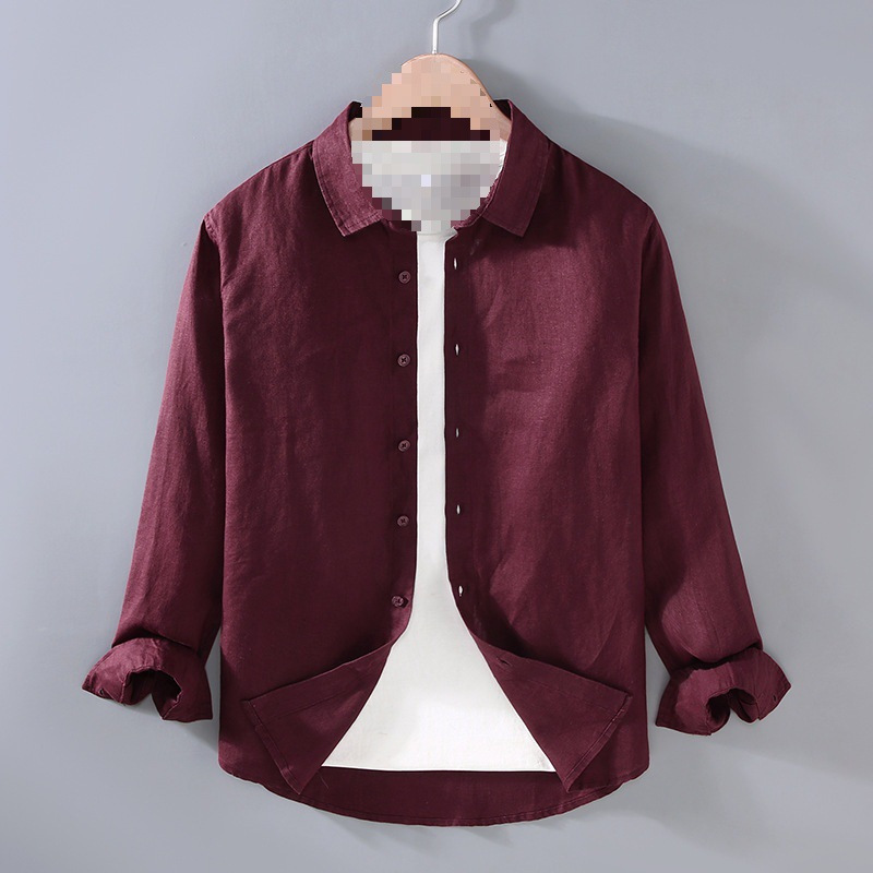 Cross-Border 9605 Pure Linen Men's Shirt Spring and Summer Casual Lapel Shirt Large Size Loose Baimingyi Cross-Border 9605 Pure Linen Men's Shirt Spring and Summer Casual Lapel Shirt Large Size Loose Baimingyi