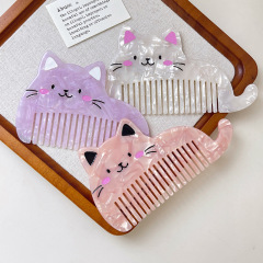 ハイエンドのかわいい猫ヘアコーム漫画肥厚動物酢酸ヘアコームヨーロッパとアメリカのポータブル女性メイクアップコーム新しいスタイル