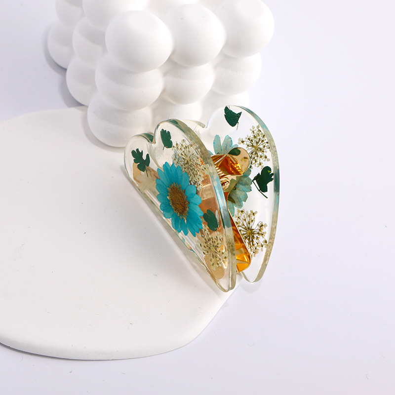 Women's Sweet Korean Style Flower Resin Metal Hair Claws display picture 4