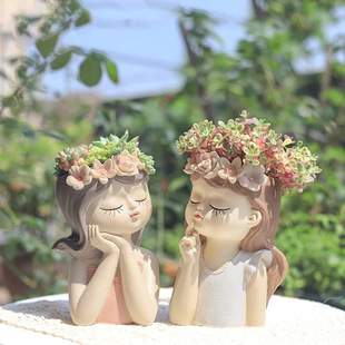 Nordic Light Luxury Fairy Fleshy Large Diameter Flower Pot Creative Garden Dried Flower Arrangement Living Room Potted Plant Decoration Ornaments