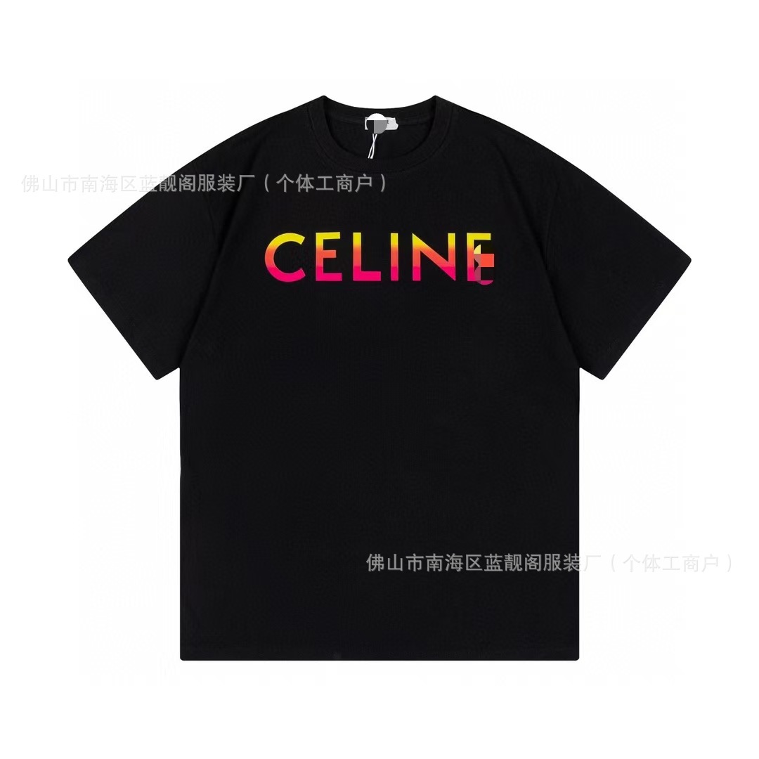 正しいバージョン2024新贅沢潮CEL古典的な基礎モデルのアルファベットプリント男女ゆるい半袖tシャツ280g