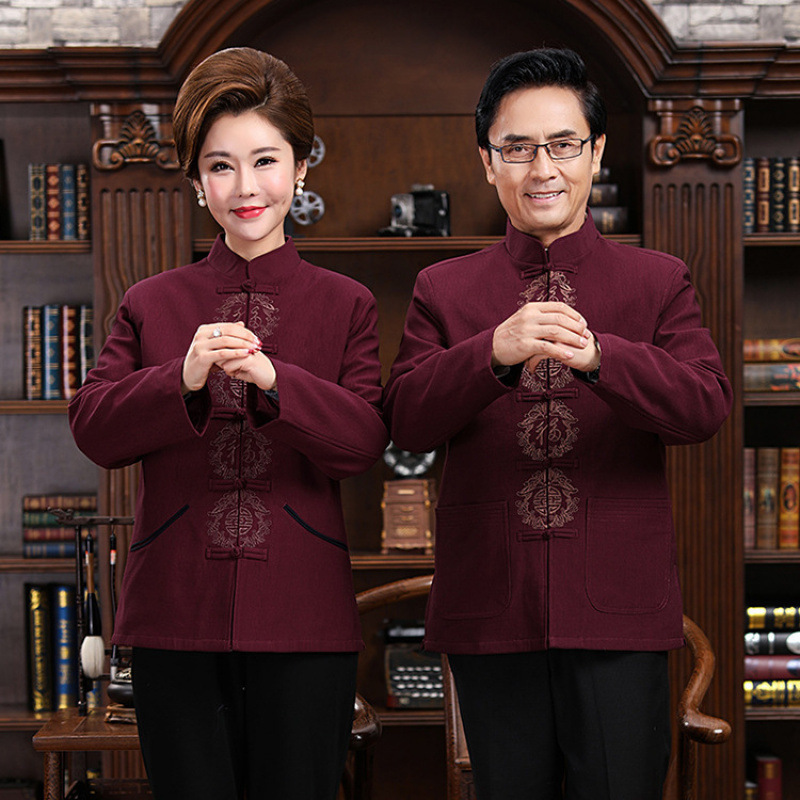 2025新款民族风情侣服国风盘扣唐装棉衣冬季保暖加绒加厚唐装外套