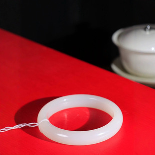 Jin Yutang Xinjiang Hetian Jade Boutique Hetian Jade White Jade Bracelet Jade Warm and Exquisite Oily Full Hand-feel