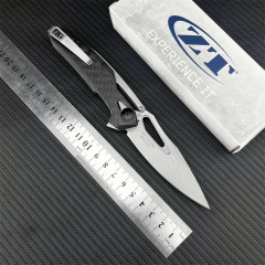 零误差ZT0990折刀高硬度户外折叠刀碳纤维手柄刀具便携式口袋小刀