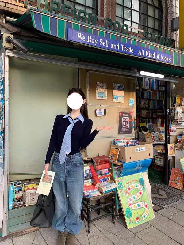 早安樊樊s1p私服V腰牛仔裤 100棉土耳其牛仔料长裤宽松直筒裤|undefined