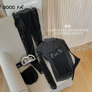 GOODFA2026秋冬全无缝一体提花半拉链滑雪运动肌底保暖套装 26629
