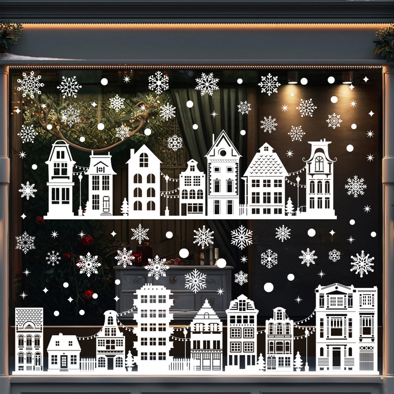 Christmas Window Stickers Wholesale Amazon New White Winter City Silhouette Glass Door and Window Decoration Stickers Christmas Window Stickers Wholesale Amazon New White Winter City Silhouette Glass Door and Window Decoration Stickers