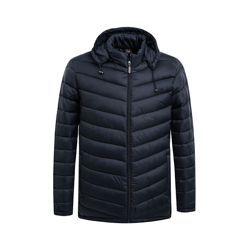 Autumn New Men's Cotton-padded Jacket Lightweight Cotton-padded Jacket Rib Clothes Middle-aged and Elderly Men's Cotton-padded Jacket Men's Hooded Cotton-padded Jacket Liner