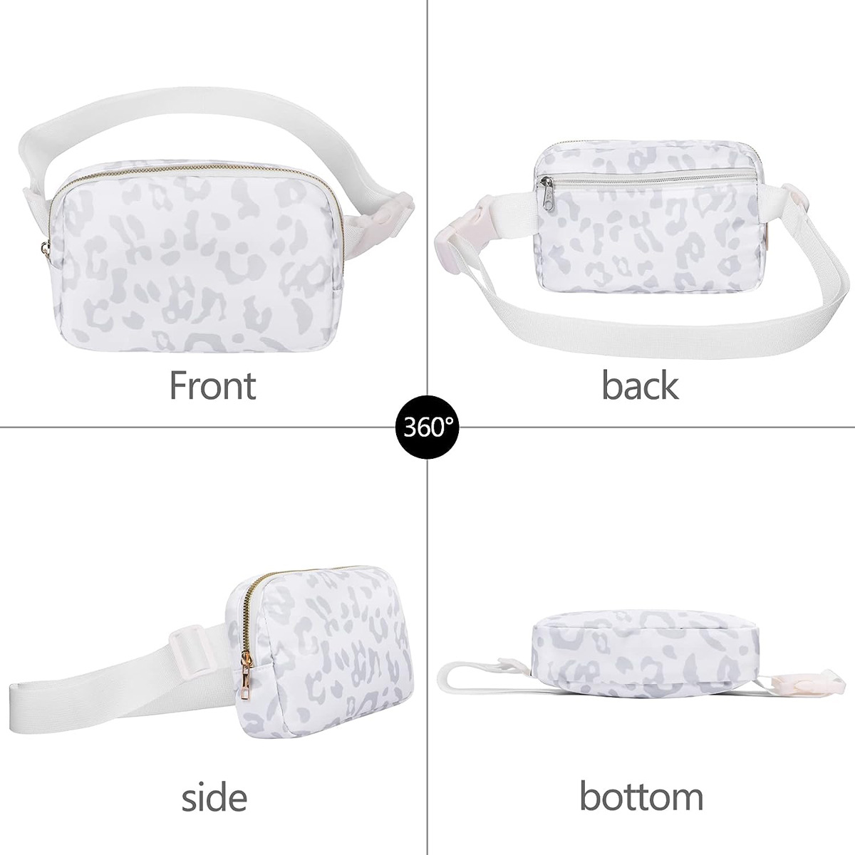 Oxford Cloth Material Unisex Classic Style Solid Color Oxford Cloth Waist Bags