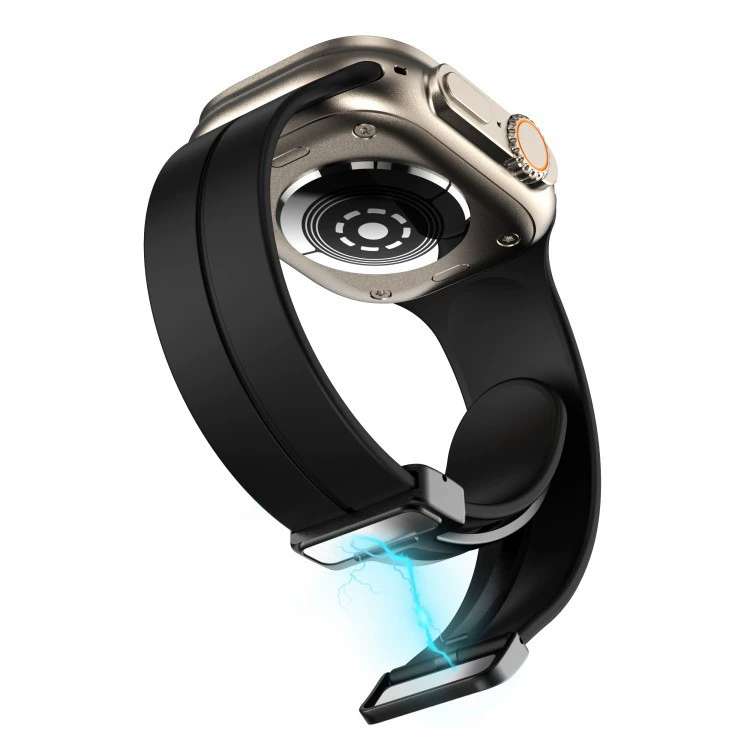 Подходит для Apple S9 с Apple Watch металлический складной Ultra2 магнитный силиконовый ремешок