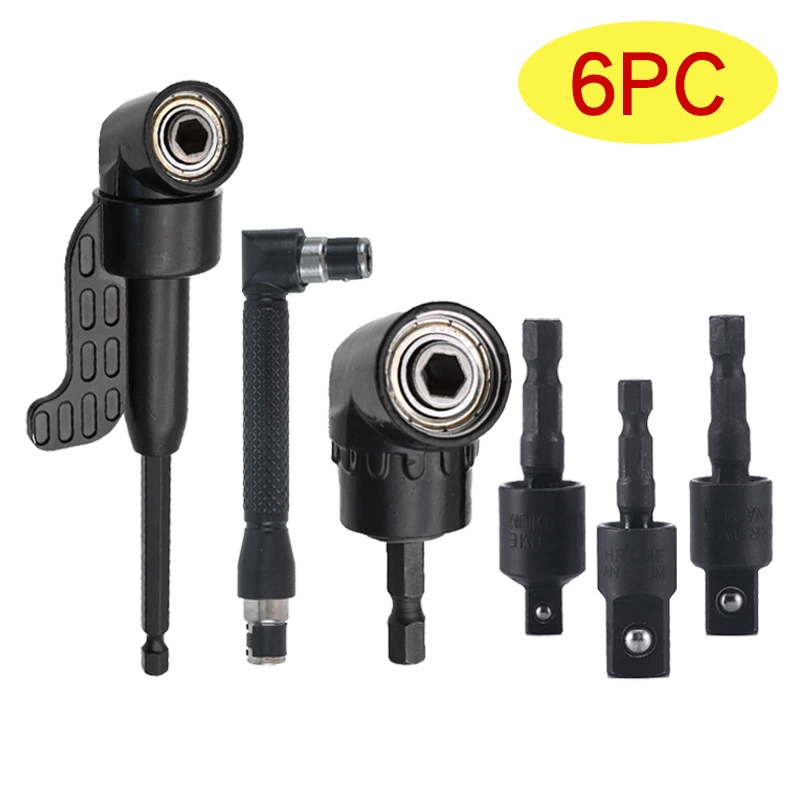 Набор из 6 предметов, угловой бит 105 градусов, универсальный шарнир, набор L-образных ключей, комбинированная отвертка, угловой инструмент.